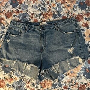 Abercrombie & Fitch Blue High Rise Mom Shorts